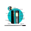 Фонарь EPILSO EPF-260 карманный Luminus SST20, 10W+COB+Laser, 1x1200mAh,5В